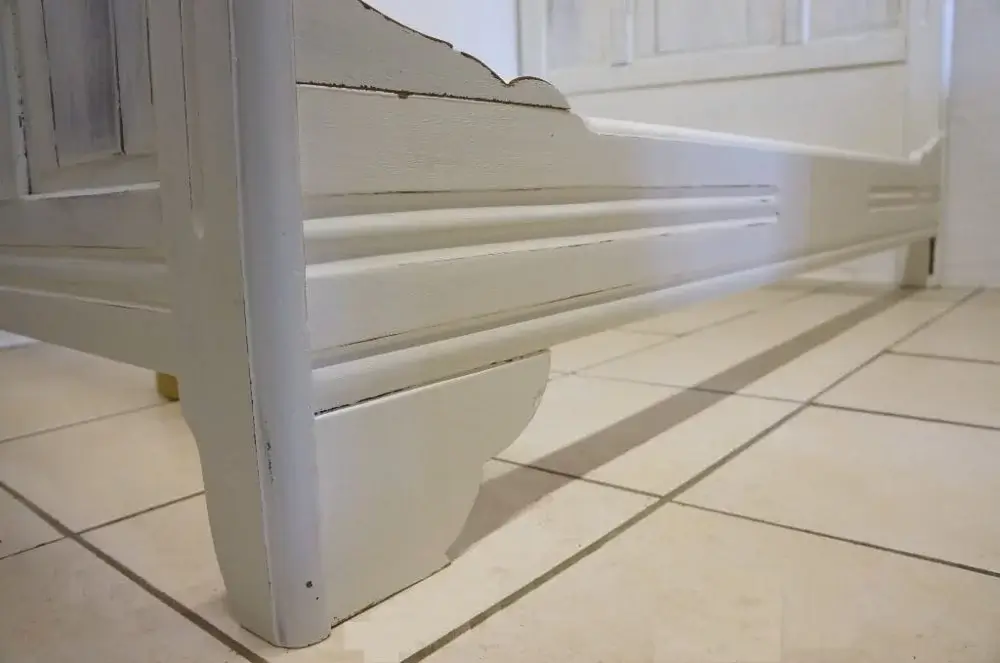 Art Deco French Small Double (Short 6ft) Wooden Bed Frame Cream - Image 12