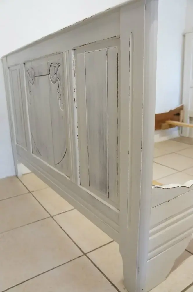 Art Deco French Small Double (Short 6ft) Wooden Bed Frame Cream - Image 16