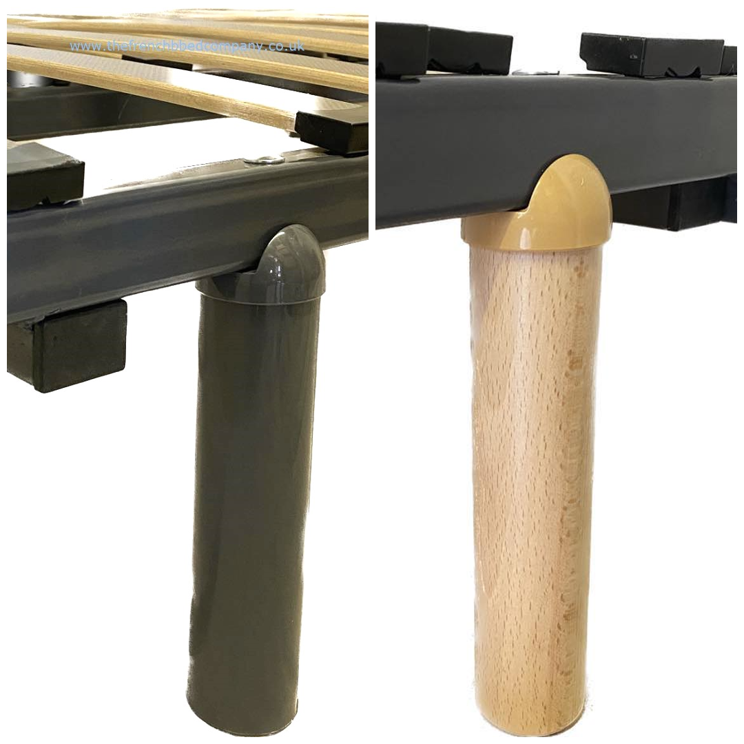  Adjustable Slatted Bed Base Double - Length 185cm + Legs