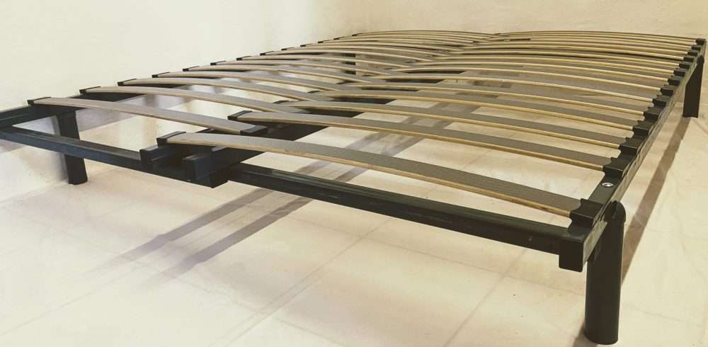 Adjustable Slatted Bed Base Double With Legs - Length 185cm