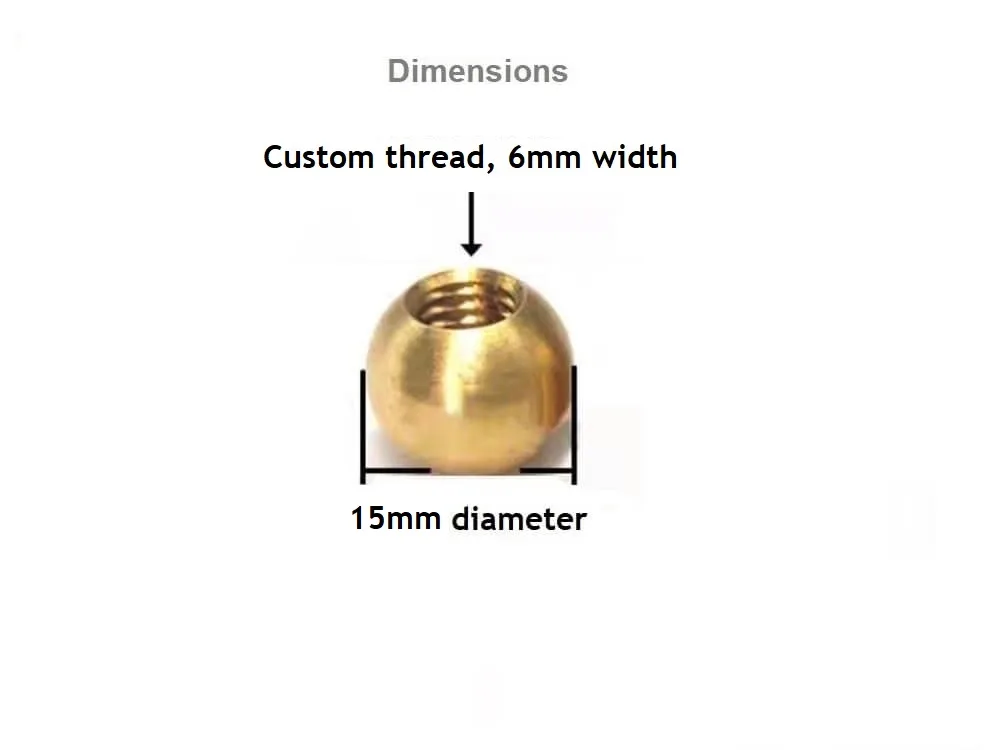Brass Ball Finial Suitable British & French Antique Beds 15mm