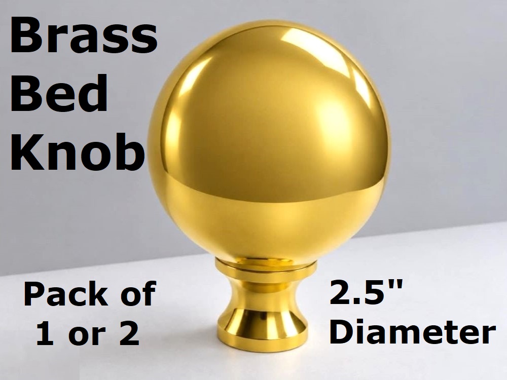 Brass Bed Knob For Antique Beds 2.5" Diameter