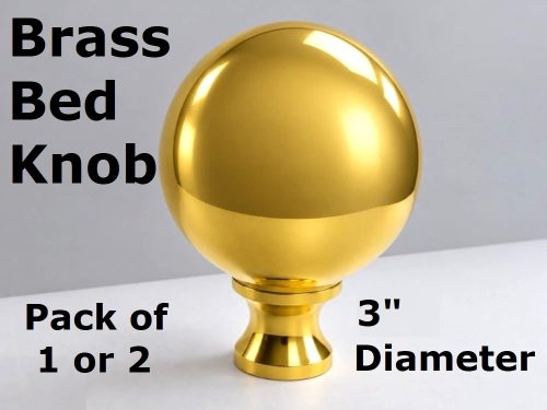 Brass Bed Knob For Antique Beds 3" Diameter