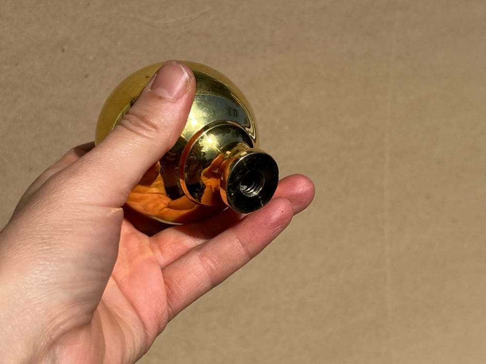 Brass Bedknob Finial Diameter 2.5 Inches